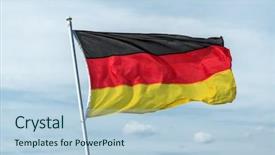  Presentation with german - Presentation design consisting of germany flag on fky background background and a light blue colored foreground