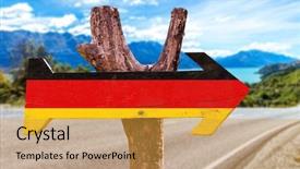  Presentation with flag - Slide deck with germany flag sign with road background and a  colored foreground