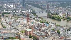  Presentation with aerial - Slides enhanced with germany frankfurt am main skyscrapers background and a gray colored foreground