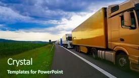  Presentation with traffic congestion - Audience pleasing PPT theme consisting of germany traffic jam backdrop and a tawny brown colored foreground