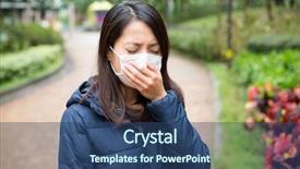  Presentation with asian - PPT layouts enhanced with germs hospitals - asian woman wear facemask outdoor background and a  colored foreground