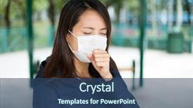  Presentation with mask - Slides with germs hospitals - asisn girl sick and wearing background and a  colored foreground