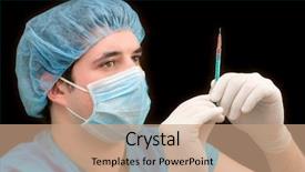  Presentation with laboratory physical - Slide deck consisting of germs hospitals - laboratory worker background and a coral colored foreground