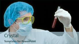  Presentation with research microloan - Colorful presentation design enhanced with germs hospitals - scientist conducting research backdrop and a light blue colored foreground