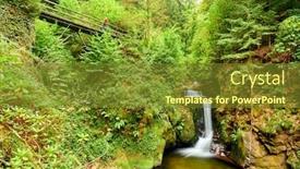  Presentation with waterfall - Presentation design featuring geroldsau-waterfall-in-black-forest background and a tawny brown colored foreground