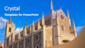  Presentation with church - Cool new slide deck with geronimo - san jeronimo real church near backdrop and a cobalt blue colored foreground