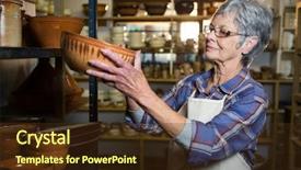  Presentation with bowl - Cool new slide deck with gery - female potter placing bowl backdrop and a tawny brown colored foreground
