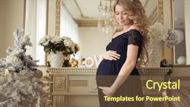  Presentation with pregnant woman - Beautiful presentation theme featuring gestation - beautiful pregnant woman backdrop and a tawny brown colored foreground
