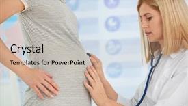  Presentation with metabolic doctor examining - PPT layouts having gestation - closeup of doctor examining pregnant background and a soft green colored foreground
