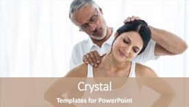  Presentation with pregnant woman doctor - PPT theme having gestation - doctor examining and giving physiotherapy background and a coral colored foreground