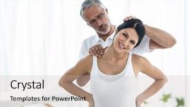  Presentation with pregnant woman doctor - Colorful presentation design enhanced with gestation - doctor examining and giving physiotherapy backdrop and a mint green colored foreground