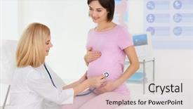  Presentation with metabolic syndrome doctor examining - PPT layouts having gestation - doctor examining young pregnant woman background and a lemonade colored foreground