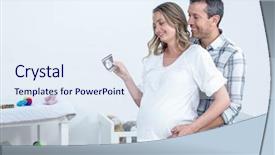  Presentation with pregnant - Audience pleasing slide set consisting of gestation - pregnant couple holding sonography report backdrop and a sky blue colored foreground