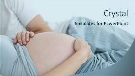  Presentation with man vs woman - Cool new presentation theme with gestation - pregnant woman and man backdrop and a sky blue colored foreground
