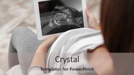  Presentation with pregnant woman - PPT layouts featuring gestation - young pregnant woman looking background and a mint green colored foreground