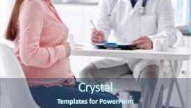  Presentation with pregnant woman doctor - Theme enhanced with gestation - young pregnant woman visiting doctor background and a ocean colored foreground