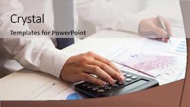  Presentation with accountant - Theme with gestion du facture - business accountant checking documents background and a light gray colored foreground