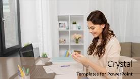  Presentation with education - Slides with gestion du facture - people freelance and education concept background and a coral colored foreground