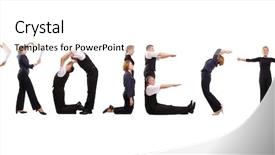  Presentation with young business people - Colorful PPT theme enhanced with manager design - young business people forming project backdrop and a cream colored foreground