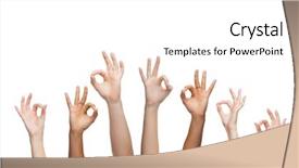  Presentation with human body parts - PPT layouts featuring gesture and body parts concept - human hands showing ok sign background and a white colored foreground