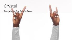  Presentation with african people - Audience pleasing presentation theme consisting of gesture-and-people-concept-hands backdrop and a white colored foreground