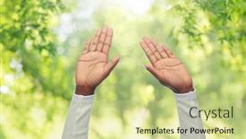  Presentation with african people - Presentation featuring gesture-and-people-concept-hands background and a soft green colored foreground