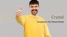  Presentation with people - Beautiful slides featuring gesture-and-people-concept-smiling backdrop and a lemonade colored foreground