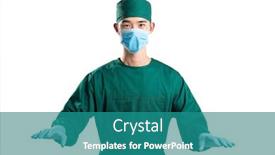  Presentation with surgical - Cool new slide set with gesture-and-pose-of-young backdrop and a teal colored foreground