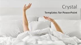  Presentation with concept - Colorful slide set enhanced with gesture-comfort-and-morning-concept backdrop and a light gray colored foreground