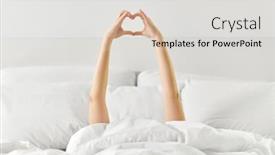  Presentation with hands heart - Slide set featuring gesture-comfort-and-morning-concept background and a light gray colored foreground