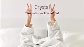  Presentation with bed hotel - Beautiful slide set featuring gesture-comfort-and-morning-concept backdrop and a lemonade colored foreground