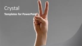  Presentation with people - Slides consisting of gesture-count-and-people-concept background and a gray colored foreground