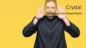  Presentation with christian - PPT layouts enhanced with gesture curious for gossip hearing background and a yellow colored foreground