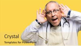  Presentation with ear medical - Presentation design enhanced with gesture curious for gossip hearing background and a  colored foreground