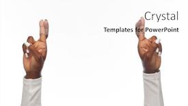  Presentation with good luck - Amazing theme having gesture-good-luck-and-people backdrop and a white colored foreground