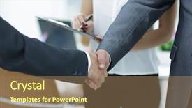  Presentation with gratitude - PPT layouts having gesture gratitude - closeup handshake of business people background and a  colored foreground