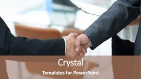  Presentation with gratitude - Slide deck featuring gesture gratitude - closeup handshake of business people background and a  colored foreground