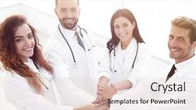  Presentation with friendly - Amazing presentation theme having gesture gratitude - friendly team of doctors shows backdrop and a lemonade colored foreground