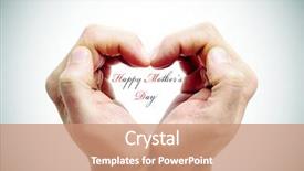 Presentation with happy mothers day - Slides featuring gesture gratitude - hands forming a heart background and a coral colored foreground