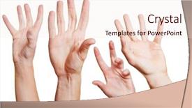  Presentation with air - Slide set with gesture gratitude - many hands reaching background and a sky blue colored foreground