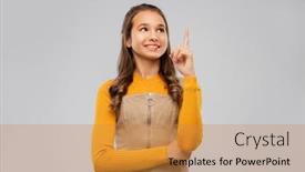  Presentation with young happy people smiling - Amazing PPT theme having gesture-idea-and-people-concept backdrop and a gold colored foreground