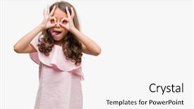  Presentation with pink - Theme with gesture like binoculars sticking tongue background and a  colored foreground