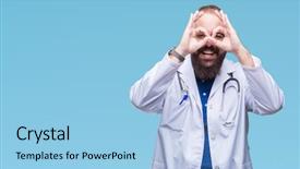  Presentation with tongue - Colorful theme enhanced with gesture like binoculars sticking tongue backdrop and a  colored foreground