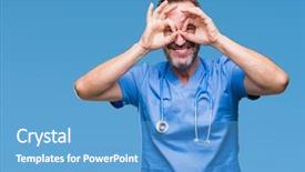  Presentation with tongue - Audience pleasing theme consisting of gesture like binoculars sticking tongue backdrop and a  colored foreground