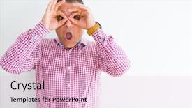  Presentation with tongue - Beautiful slide deck featuring gesture like binoculars sticking tongue backdrop and a  colored foreground