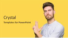  Presentation with shooting gun - Slide set enhanced with gesture playing killing shooting weapons background and a  colored foreground