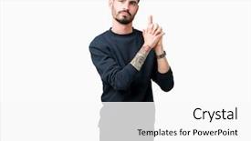  Presentation with shooting gun - PPT theme consisting of gesture playing killing shooting weapons background and a white colored foreground