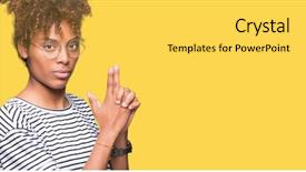  Presentation with shooting gun - Presentation theme with gesture playing killing shooting weapons background and a light gray colored foreground