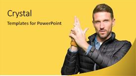  Presentation with shooting gun - PPT theme enhanced with gesture playing killing shooting weapons background and a  colored foreground