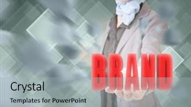  Presentation with brand - Theme with 3d art commercial - concept of brand business woman background and a light gray colored foreground